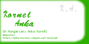 kornel anka business card